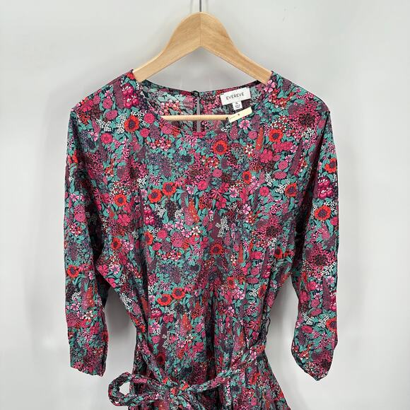 EVEREVE NWT Sutton Cotton Tie Waist Floral Dress // XL - Picture 7 of 16